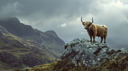 Obraz premium Majestic Scottish Highland Bull