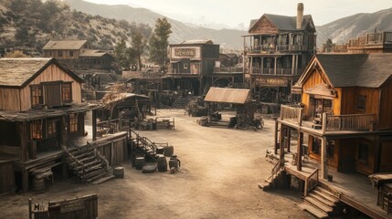 Fototapeta premium Old cowboy town movie set 