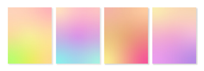 Fototapeta premium Set of vector universal colorful gradient backgrounds with soft transitions. For covers, wallpapers, branding, overlays, social media and other projects. For web and print.