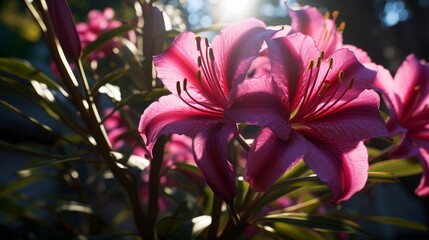 Morning blossom  vibrant flowers blooming in gentle light, symbolizing new beginnings and change