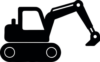 Silhouette of excavator vector design