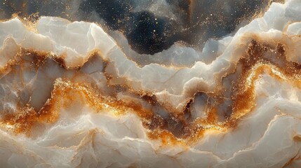 Obraz premium a stunning marble texture art background showcases a luxurious blend of brown beige and white tones with metallic flecks creating an abstract design that evokes sophistication and elegance