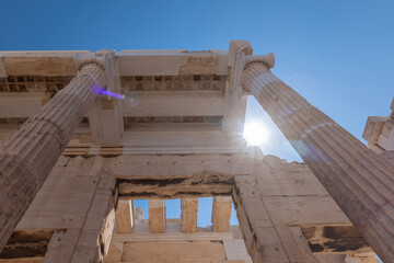 greece capital athens and acropolis ancient artifacts touristic points of interest daytime and...