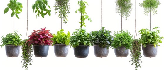 Fototapeta premium Hanging Indoor Plants Collection in Modern Setting