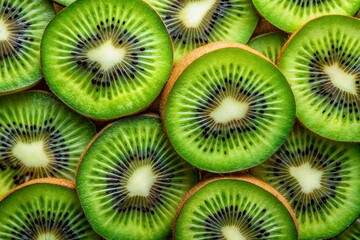 Stunning Kiwi Fruit Macro Pattern - Candid Photography for Vibrant Nature Aesthetics