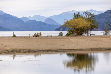 Serene Beach View at Harrison Lake in British Columbia