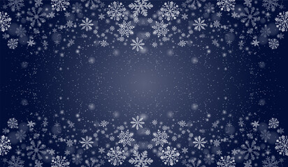 Fototapeta premium Christmas winter background with snowflakes