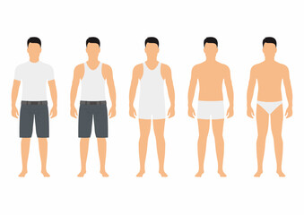 Obraz premium Sets of a man model with casual wear vector illustration.