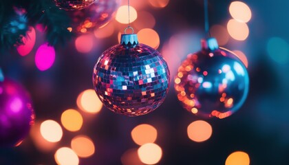 Fototapeta premium New Year s Eve party with vibrant lights, dynamic energy.