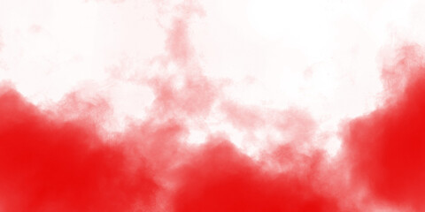 Red smoke, cloud, fog or smog isolated on transparent background. Abstract magic vapor border