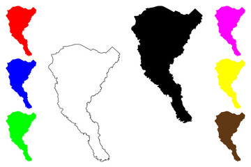 Marion County, State of South Carolina (U.S. county, United States of America, USA, U.S., US) map vector illustration, scribble sketch Marion map