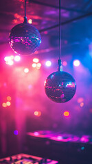 Fototapeta premium nightclub photography, dark techno club with people dancing and laser lights shining in the background, blue lighting