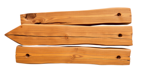 wodden signpost isolated on white background