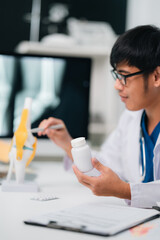 Physician in Medical Office, Doctor Provides Professional Health Care Consultation for Patients, Diagnose Diseases and Write Prescriptions for Effective Treatment at Hospital Pharmacy