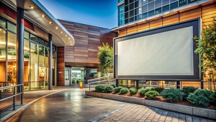 Blank Billboard in Modern Shopping Center for Advertising Mockup - Minimalist Photography