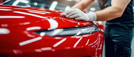 Mechanic repairing a damaged car body