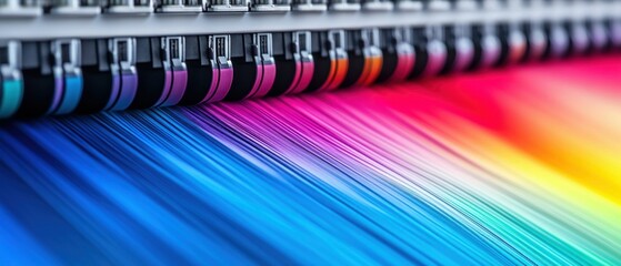 Industrial Printing Process with Vibrant Colors