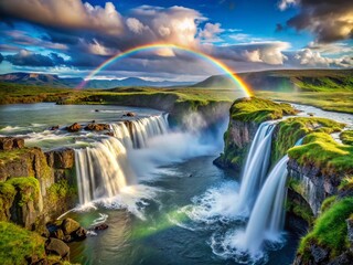 Stunning Rainbow Over Selfoss in Iceland - A Breathtaking Natural Phenomenon