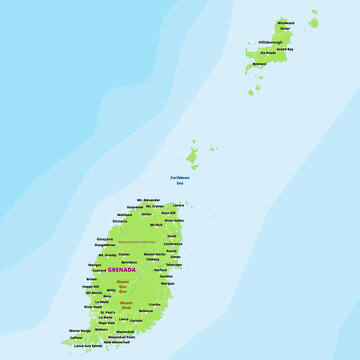 Simple political map of Grenada