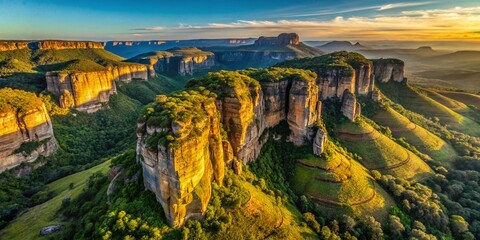 Breathtaking Drone View of Chapada dos Guimaraes Cliffs in Mato Grosso, Brazil – Stunning Natural Beauty and Scenic