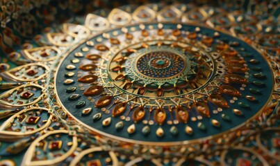 Obraz premium Intricate mandala design, 4K hyperrealistic photo
