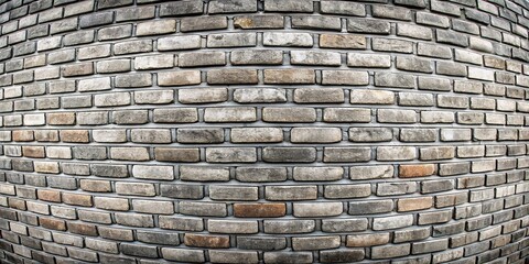 Naklejka premium Fisheye grey brick staggered rustic retro texture wall background