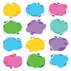 Colorful abstract shape badge design vector