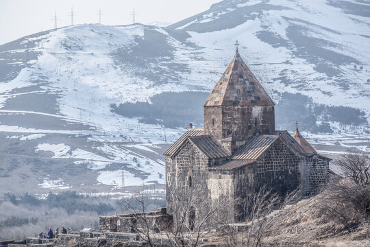 Morning on Lake Sevan in Armenia and Monastery