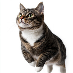 Obraz premium Cat Jumping Isolated