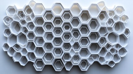 Symmetrical paper cut honeycomb pattern with intricate, repeating hexagons, paper cut honeycomb, symmetrical geometric design