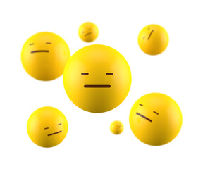 Fototapeta premium 3D expressionless emoticon icon