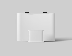 Front view exhibition stand mockup