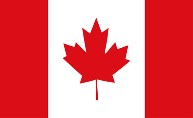 Canadian flag, vector illustration. The national flag of Canada.
