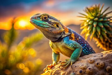 Obraz premium Captivating Desert Spiny Lizard in Natural Habitat - Stunning Wildlife Photography