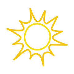 Cartoon sun symbol. Vector illustration