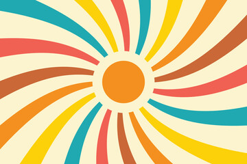 Vintage summer background. Sun ray design. Vector illustration