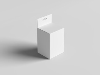 Perspective view hanging box mockup