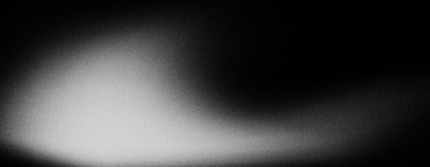 Grainy gradient background black white noise texture, abstract vibrant backdrop banner poster wallpaper header design, shine bright light and glow grainy noise texture backdrop