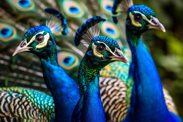 Peacock Couple - Vibrant Wildlife Illustration