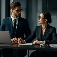 businesspeople working in office