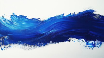 bold cerulean brush strokes cascading across a pristine white canvas creating a dynamic interplay of color and form that evokes energy and creativity