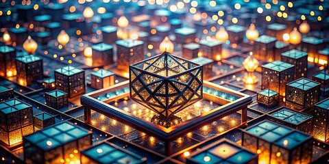 Fototapeta premium Captivating Opart Patterns with Colorful Bokeh Effect for Abstract Art Lovers