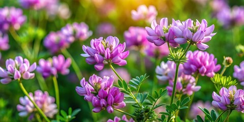 Obraz premium Captivating Purple Crown Vetch in Natural Habitat - Candid Photography