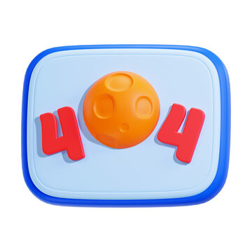 3d 404 Error icon. Suitable for websites, blogs, and articles related to technical difficulties