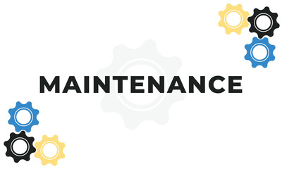 Obraz premium cog wheels vector illustration. Customer support icon. Technical support engineering light background concept. Website under construction page. Web Page maintenance.