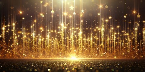 Flowing particle wall with shiny background, macro shot