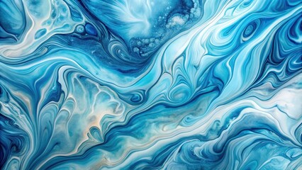 Obraz premium Fluid blue watercolor marble effect abstract background silhouette