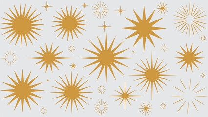 blinking stars, sparks and sparkles.  Magic light flare pack. Vector glint glitter illustration