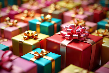 Obraz premium colorful christmas gift boxes