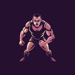 Obraz premium A flat illustration of frisbee player 